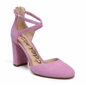 SAM EDELMAN Sz 8.5 Pink Leather Upper Strappy Buckle Closure Heeled Sandals NWOT